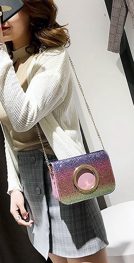 KW80448 STYLISH CIRCLE SLING BAG COLORFUL