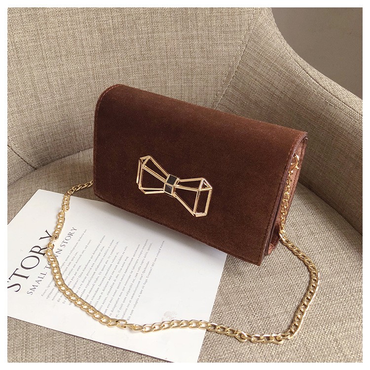 KW80449 STYLISH RIBBON SLING BAG BROWN