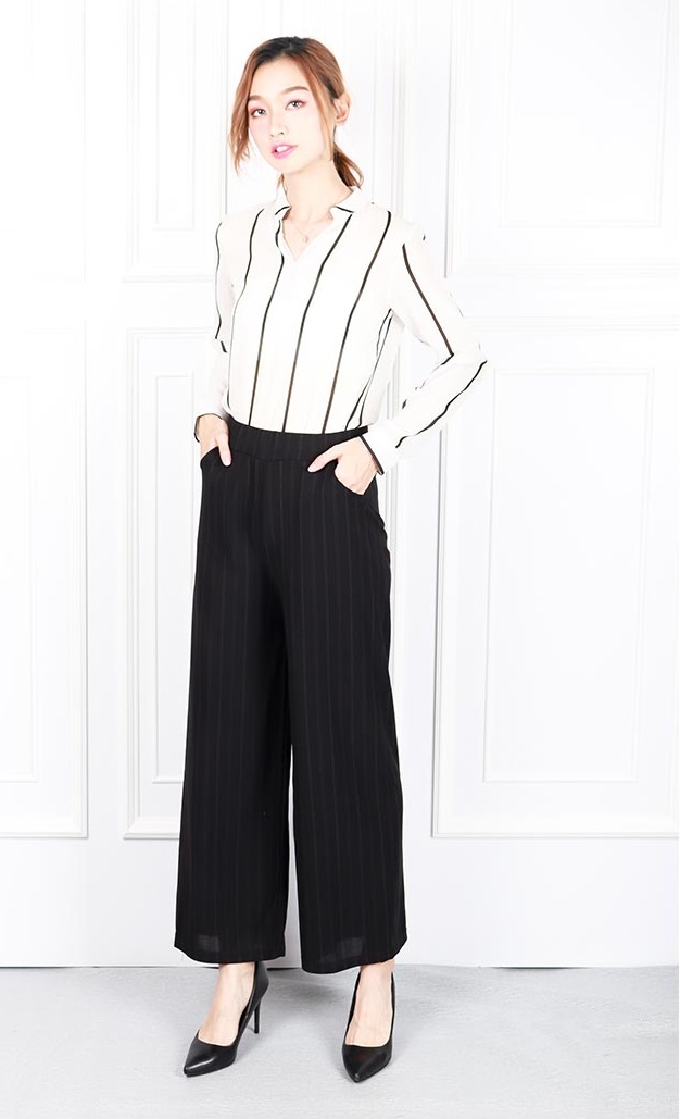 QA-618 WOMEN'S FORMAL TROUSERS STRIPES