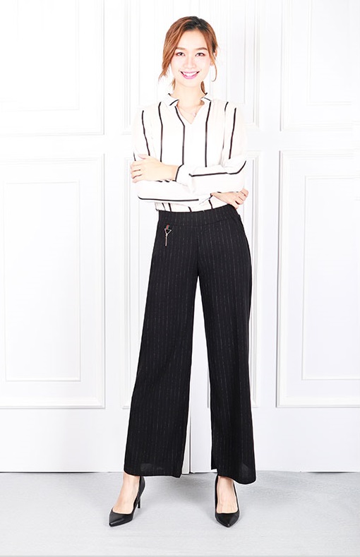 QA-618 WOMEN'S FORMAL TROUSERS STRIPES