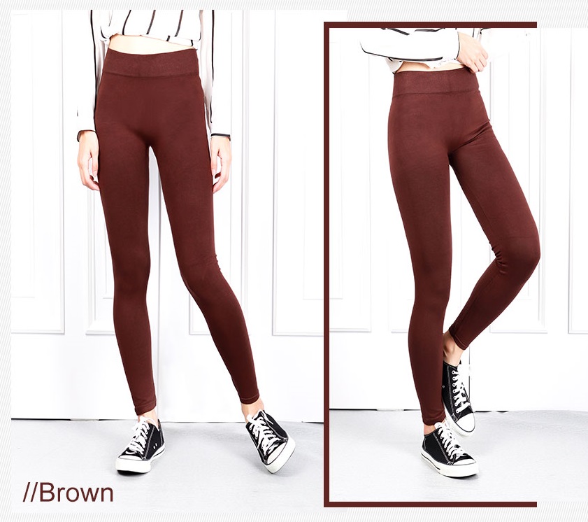 QA-619 COTTON LEGGING PANTS BROWN