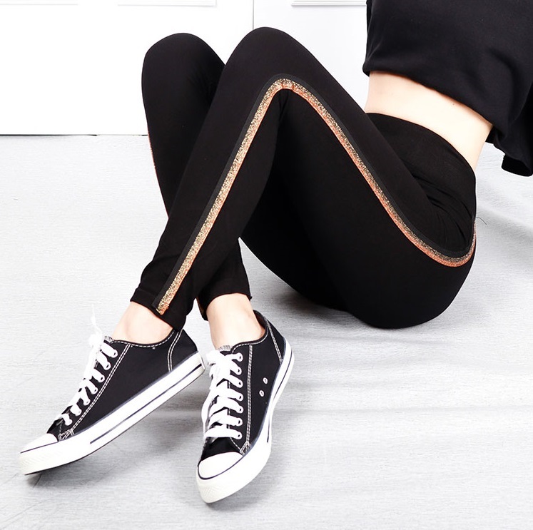 QA-621 SIDE STRIPED LEGGING GOLD