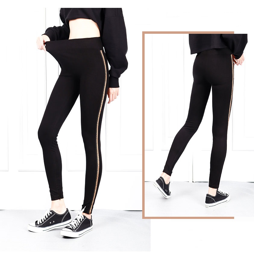 QA-621 SIDE STRIPED LEGGING GOLD