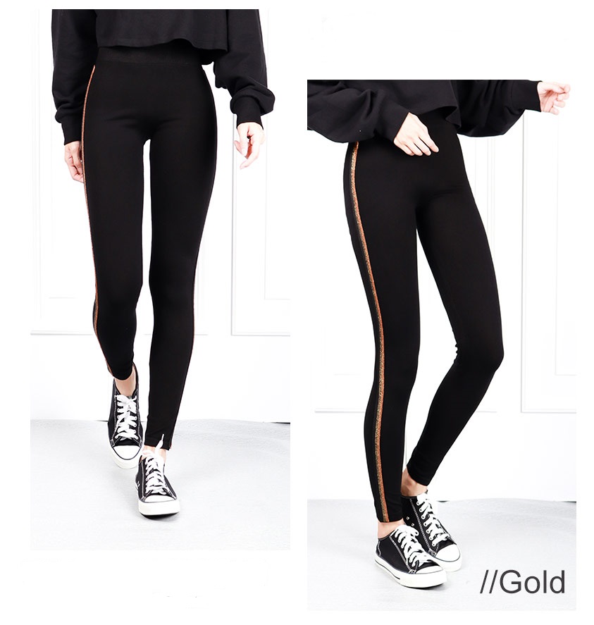 QA-621 SIDE STRIPED LEGGING GOLD