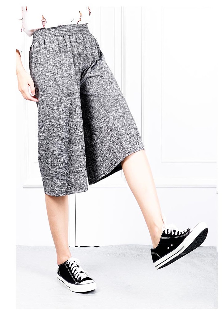 QA-624 WIDE LEG CASUAL PANTS GREY