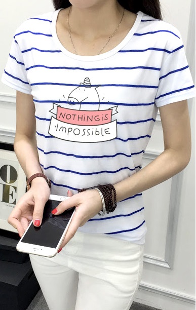 QA-627 PRINTED T- SHIRT NOTHING IMPOSSIBLE