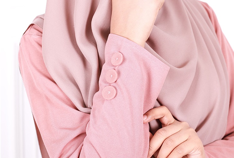 QA-630 FRONT ZIP JASMINE BLOUSE PINK