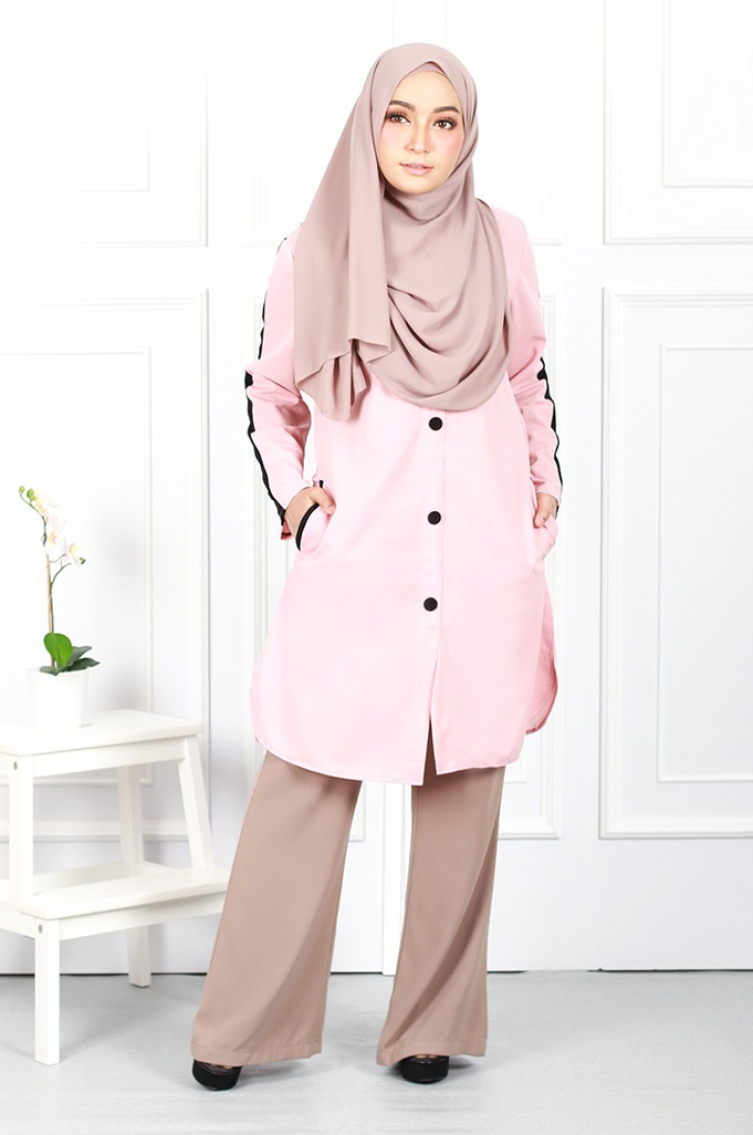 QA-631 MEENA TUNIC BLOUSE LIGHT PINK