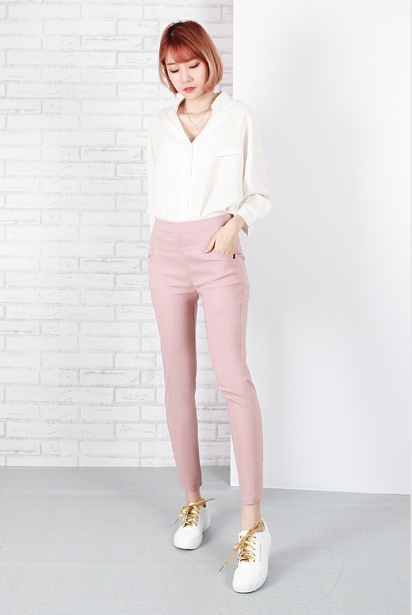 QA-636 STRETCHABLE PANTS PINK