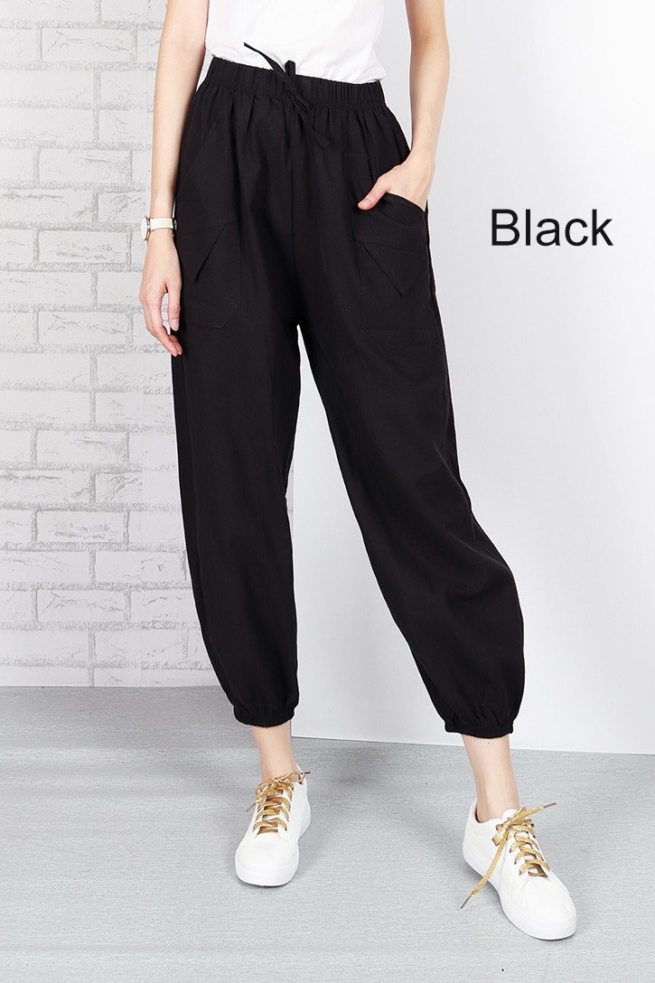 QA-637 KOREAN FASHION PANTS BLACK