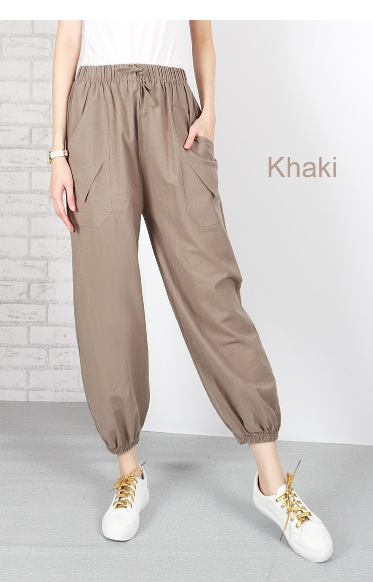 QA-637 KOREAN FASHION PANTS KHAKI