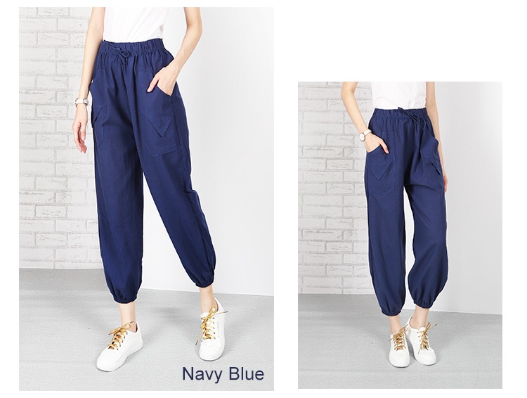 QA-637 KOREAN FASHION PANTS NAVY BLUE