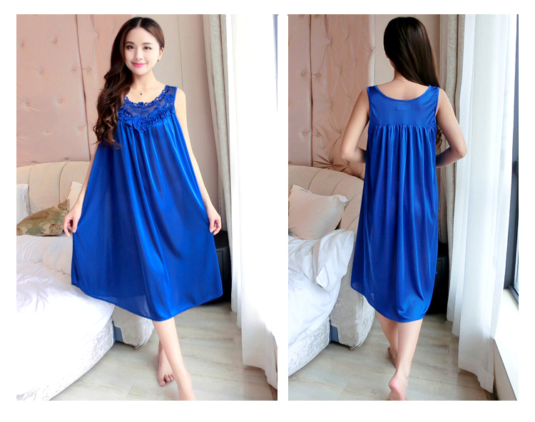 QA-638 WOMEN'S SLEEP DRESS BLUE