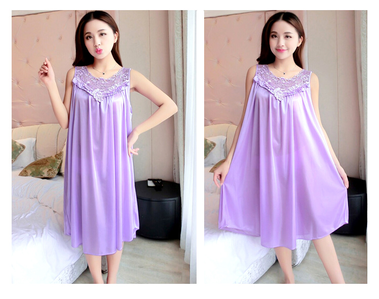 QA-638 WOMEN'S SLEEP DRESS LIGHT PURPLE