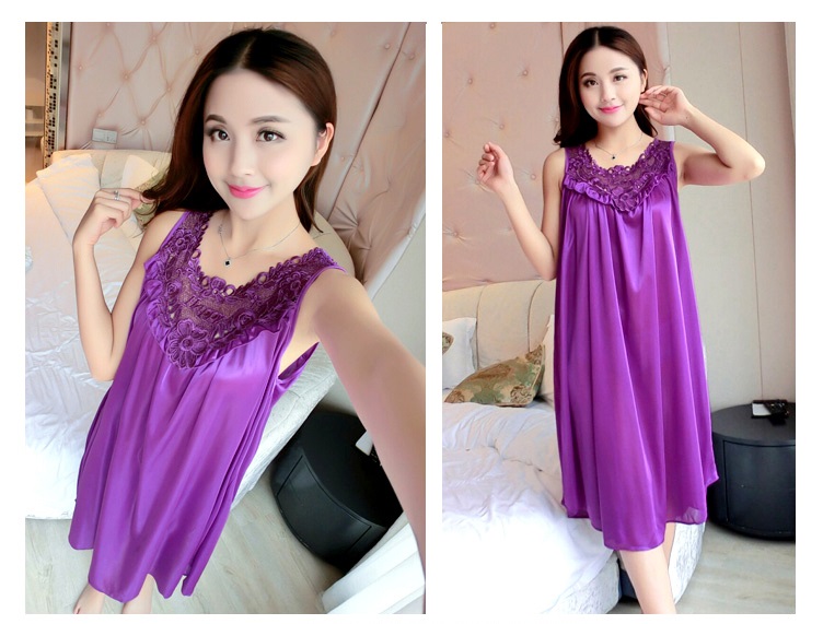 QA-638 WOMEN'S SLEEP DRESS PURPLE