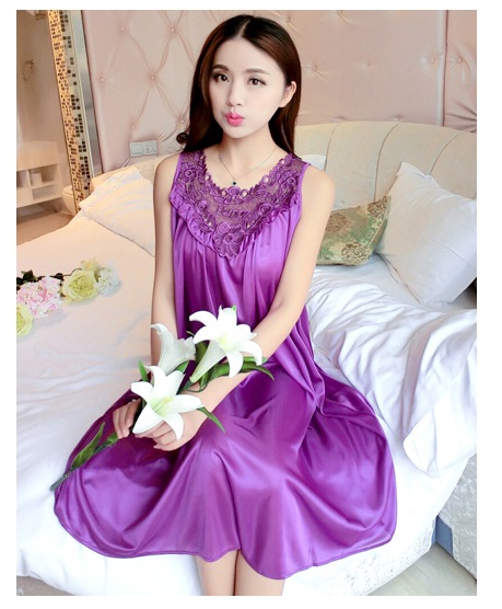 QA-638 WOMEN'S SLEEP DRESS PURPLE