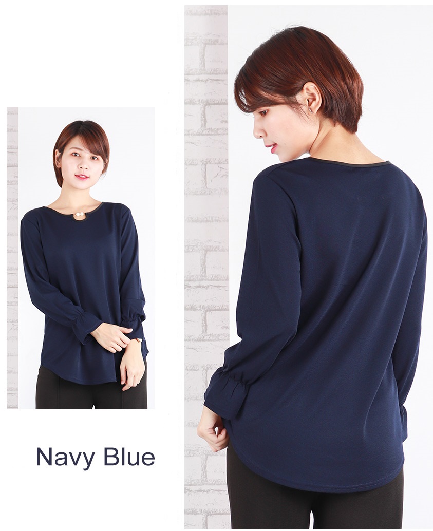 QA-647 SWEET WOMEN'S BLOUSE NAVY BLUE