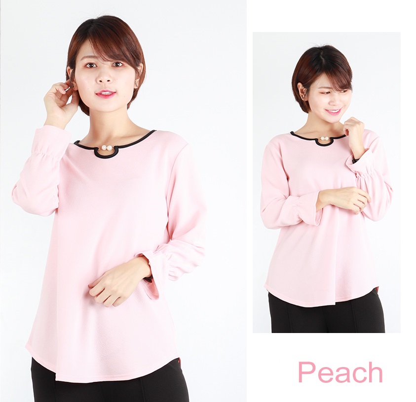 QA-647 SWEET WOMEN'S BLOUSE PEACH