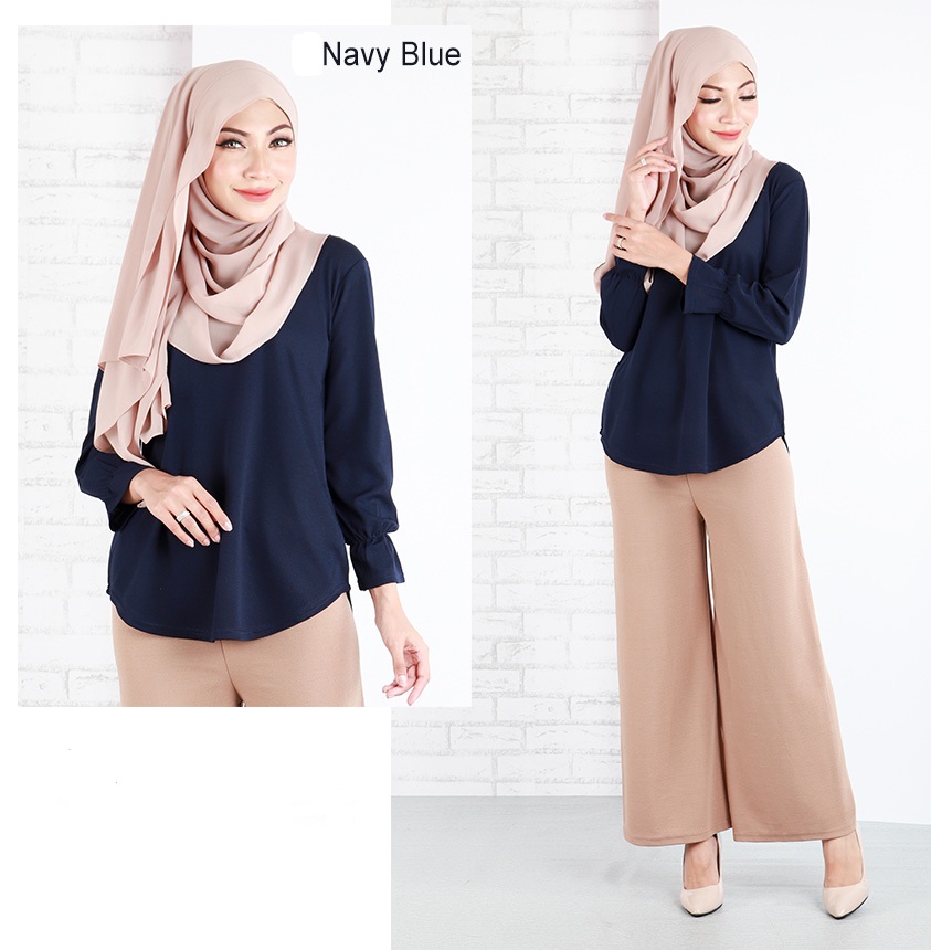 QA-647 SWEET WOMEN'S BLOUSE NAVY BLUE