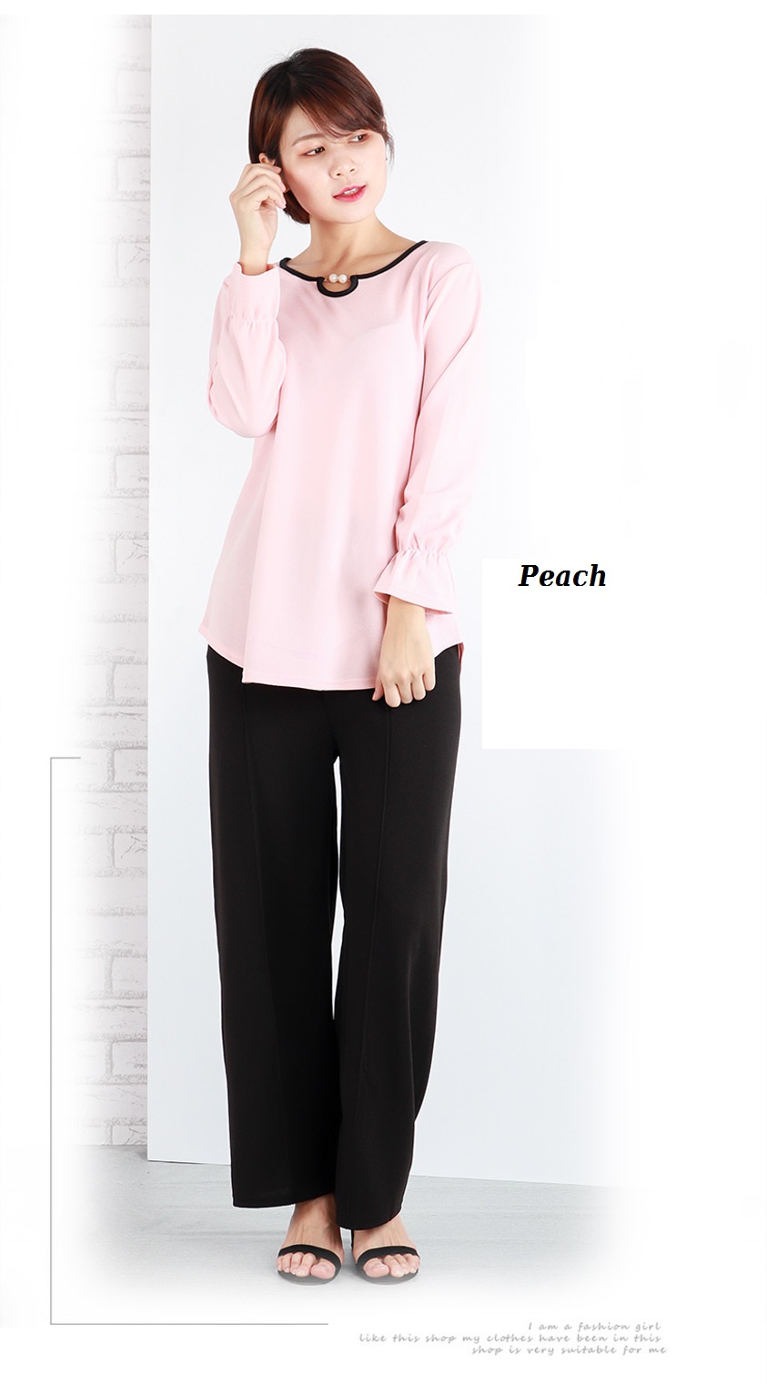 QA-647 SWEET WOMEN'S BLOUSE PEACH