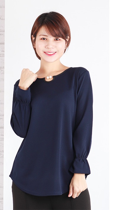 QA-647 SWEET WOMEN'S BLOUSE NAVY BLUE