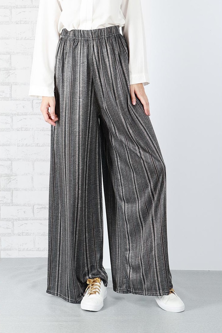 QA-650 PLUS SIZE PRINTED PANTS STRIPES