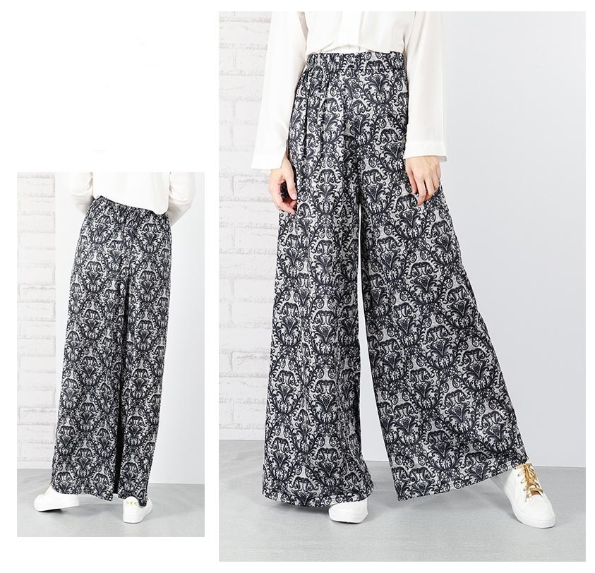 QA-650 PLUS SIZE PRINTED PANTS RETRO