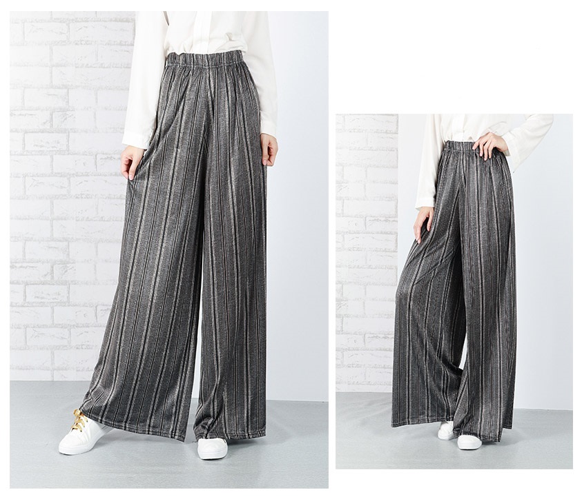 QA-650 PLUS SIZE PRINTED PANTS STRIPES