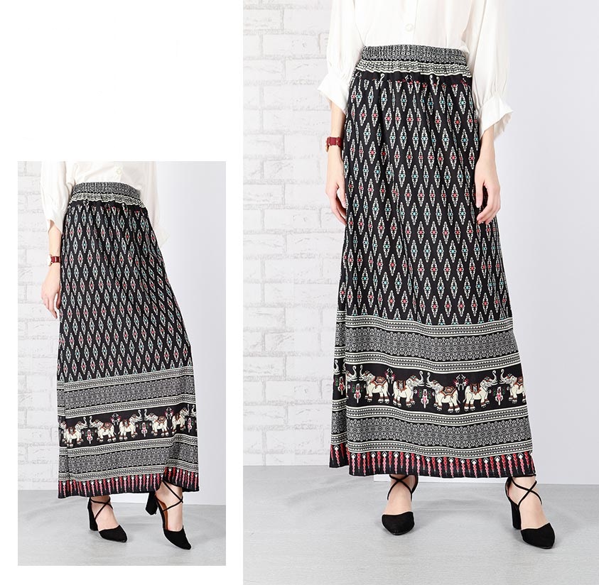 QA-651 PRINTED MAXI SKIRT 01