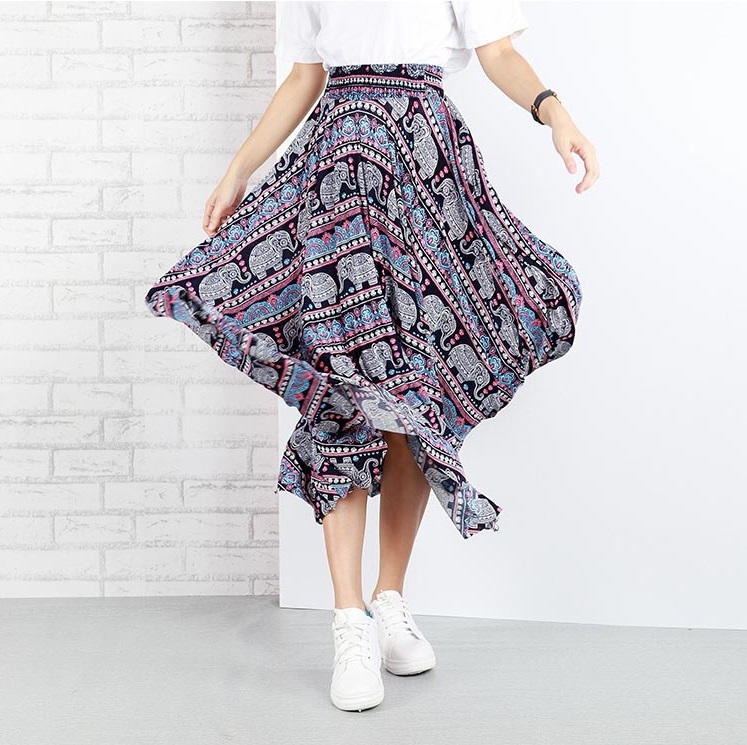 QA-652 WOMEN'S PRINTED SKIRT 03