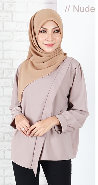 QA-656 KISTENA PLAIN BLOUSE NUDE