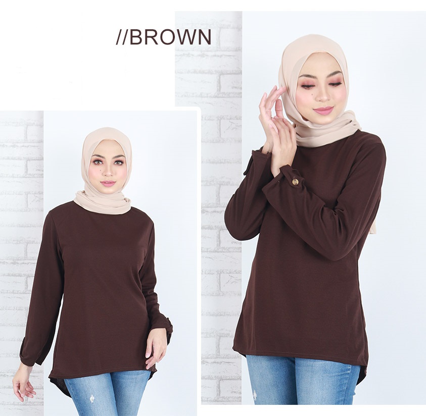 QA-657 MODERN STYLISH BLOUSE BROWN