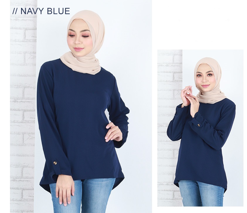 QA-657 MODERN STYLISH BLOUSE NAVY BLUE