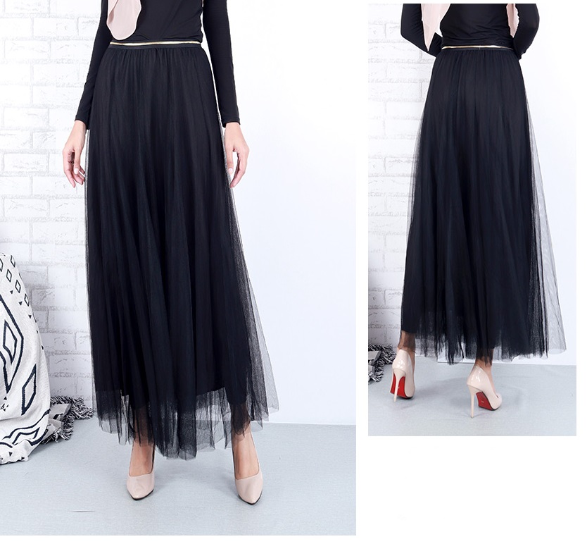 QA-659 SWEET WOMEN'S SKIRT BLACK