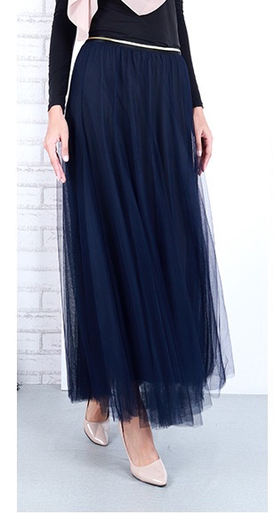 QA-659 SWEET WOMEN'S SKIRT NAVY BLUE