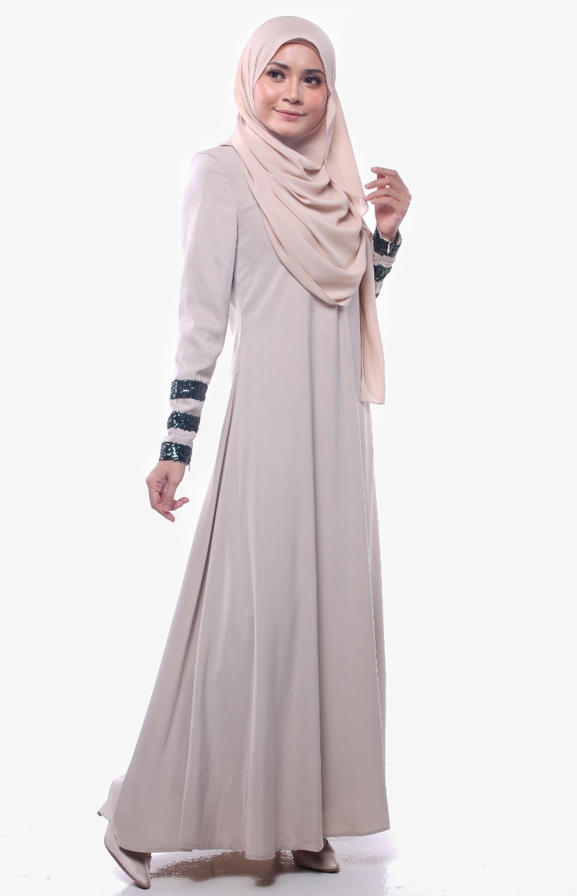 BM71224 MUSLIMAH JUBAH KHAKI_Muslimah Jubah_Muslim Fashion_Whizet - All ...