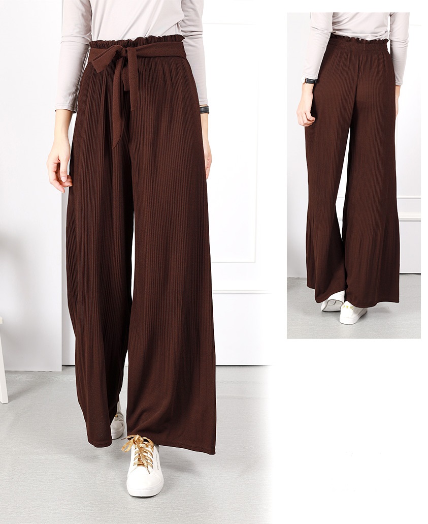 QA-675 SELF TIE PALAZZO BROWN