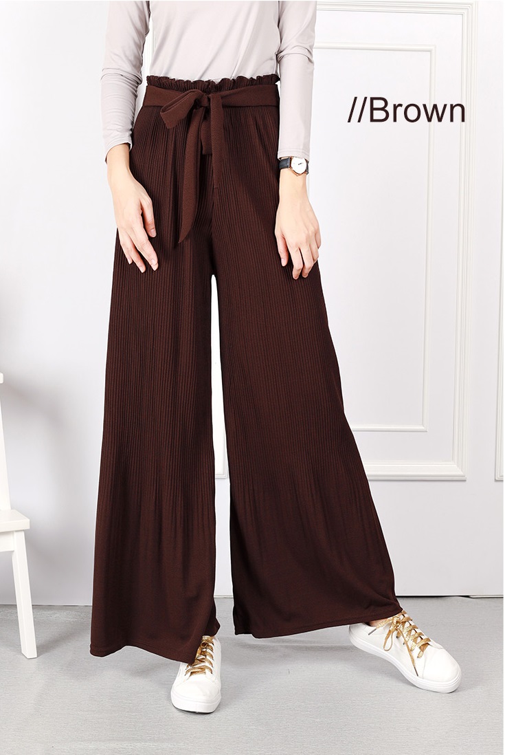 QA-675 SELF TIE PALAZZO BROWN