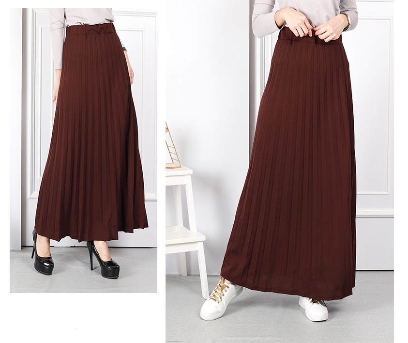 QA-676 FLARE SKIRT BROWN