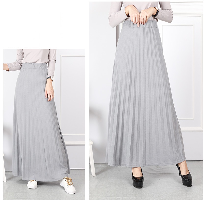 QA-676 FLARE SKIRT LIGHT GREY