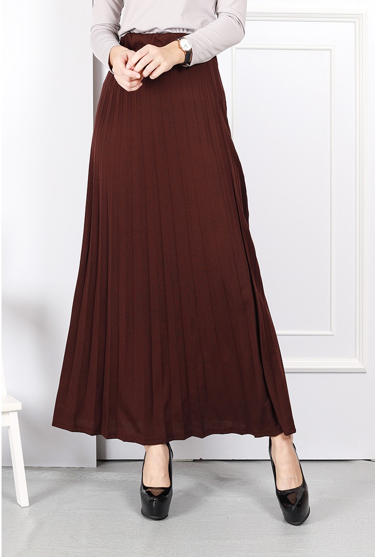 QA-676 FLARE SKIRT BROWN