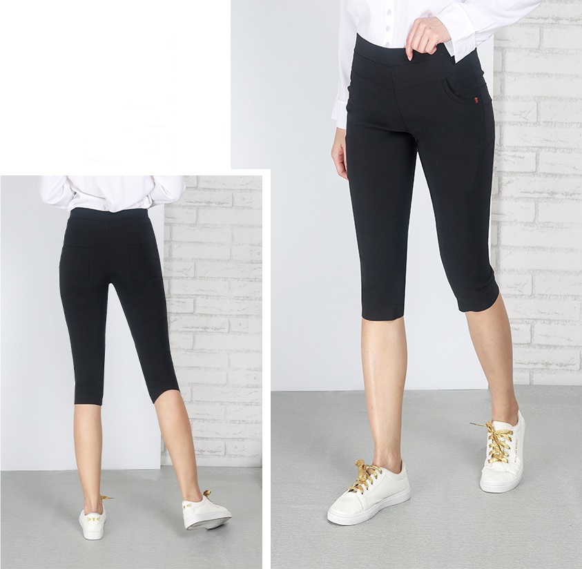 QA-680 WOMEN'S STRETCHABLE PANTS BLACK