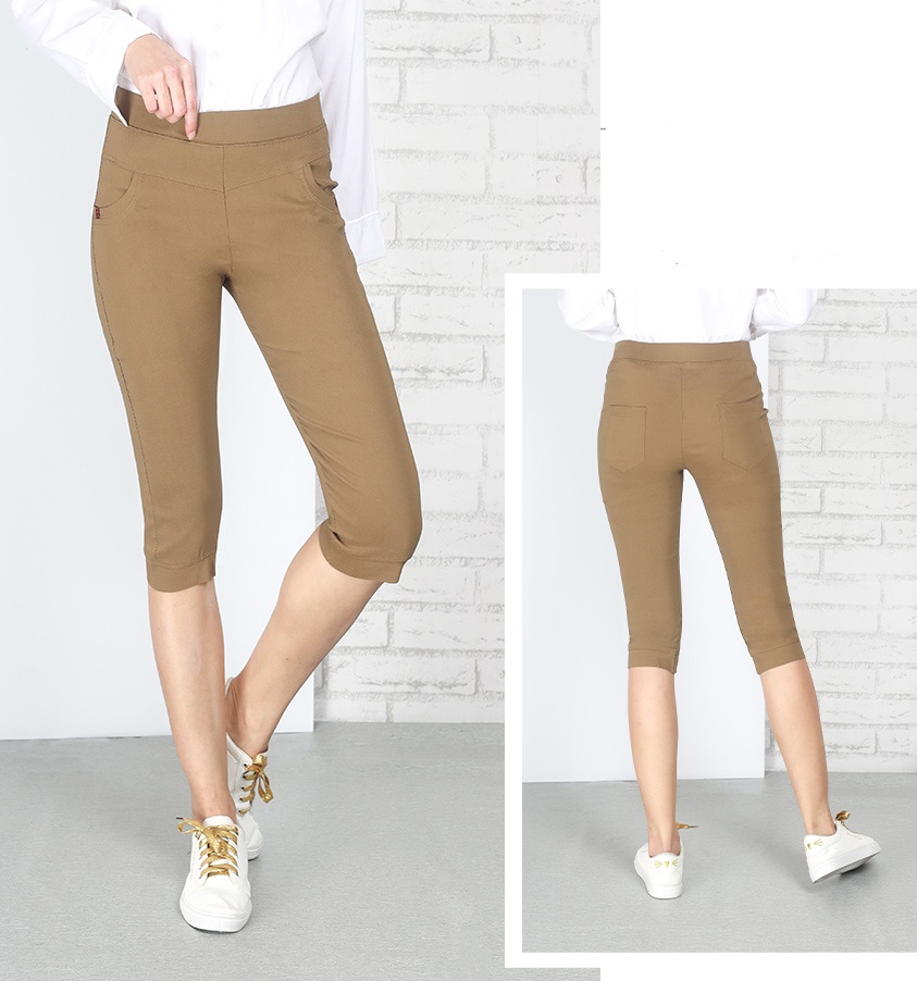 QA-680 WOMEN'S STRETCHABLE PANTS BROWN