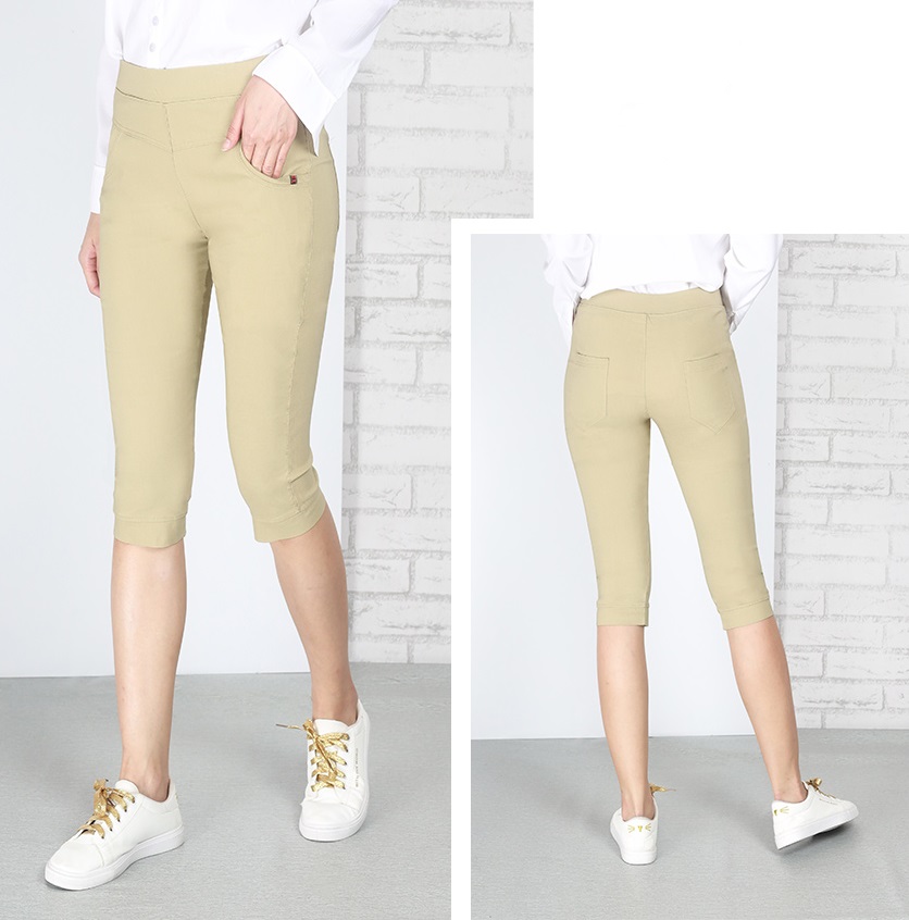 QA-680 WOMEN'S STRETCHABLE PANTS KHAKI