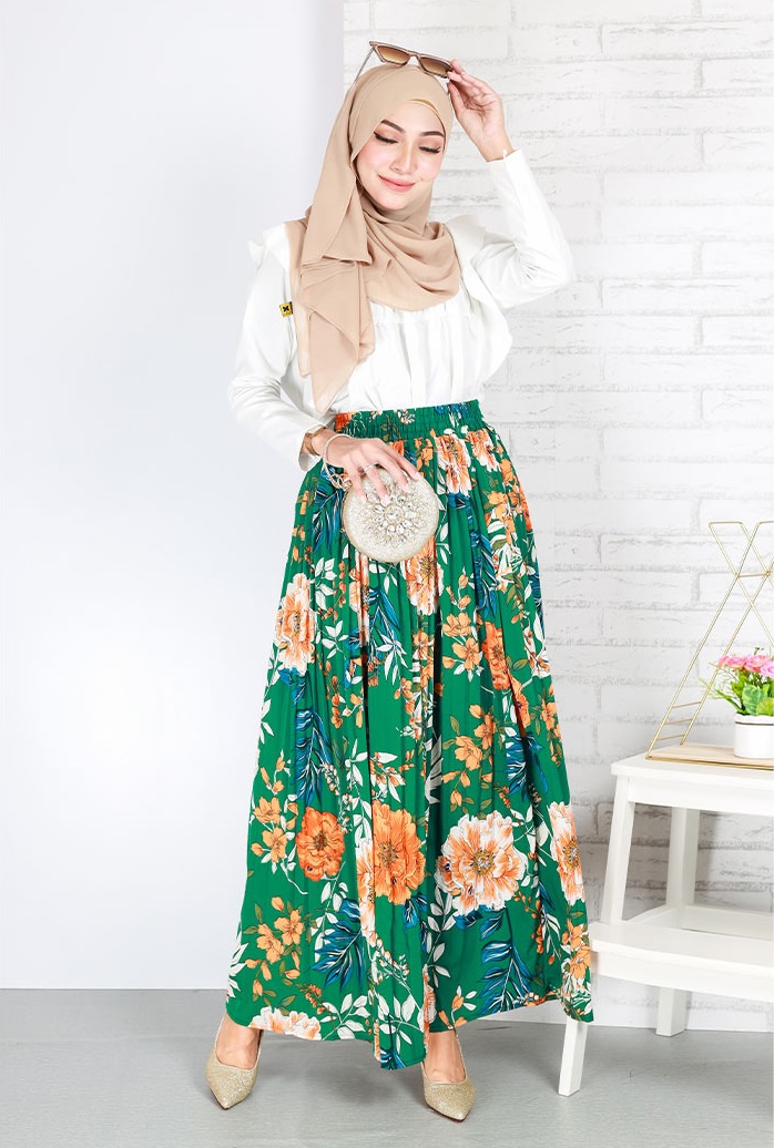 QA-678 LOVELY FLORAL PRINTED SKIRT 05