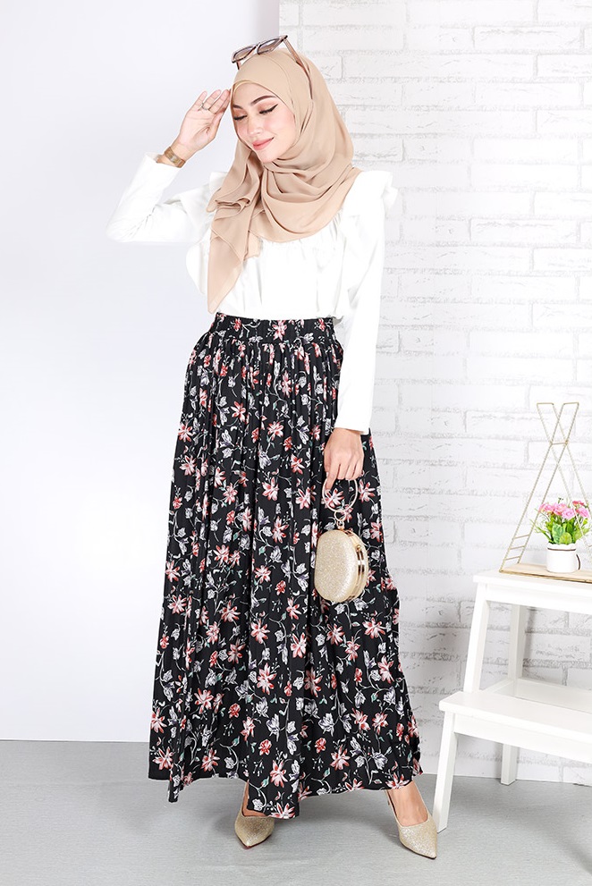 QA-678 LOVELY FLORAL PRINTED SKIRT 08