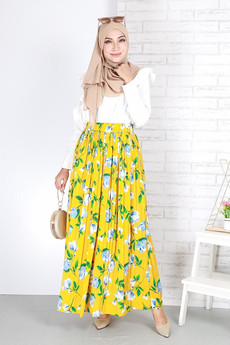 QA-678 LOVELY FLORAL PRINTED SKIRT 12