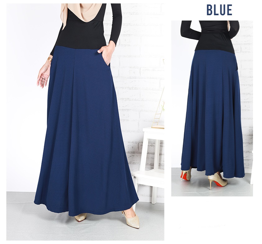 QA-679 WOMEN'S MAXI SKIRT BLUE