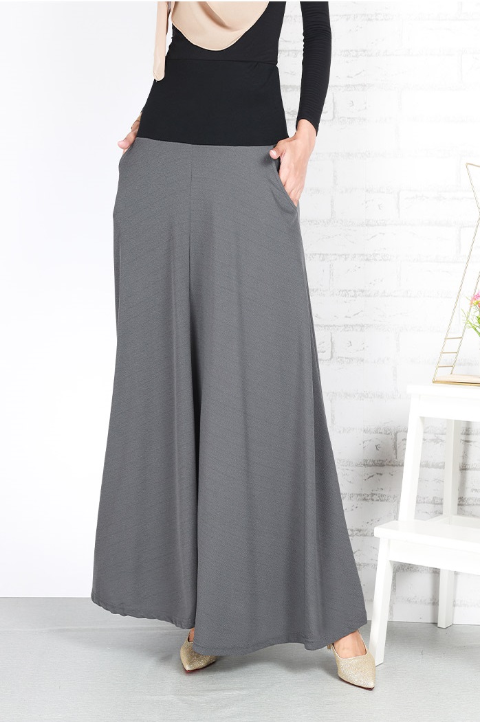 QA-679 WOMEN'S MAXI SKIRT GREY