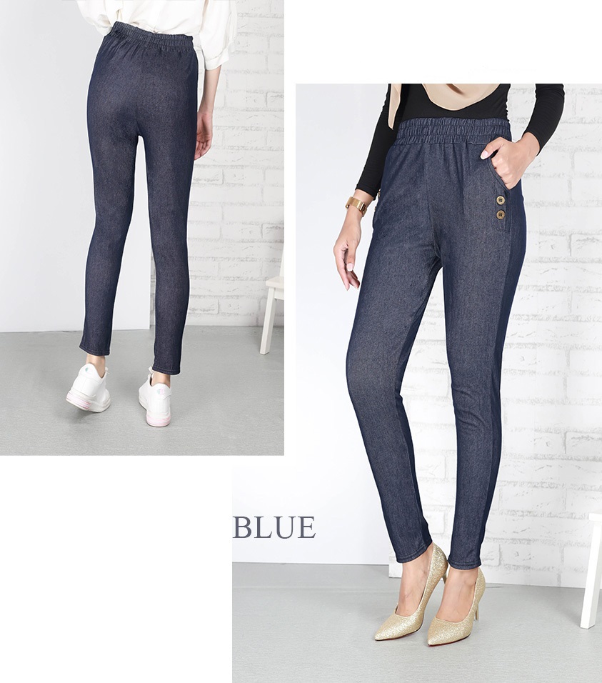 QA-682 HIGH WAIST PANTS BLUE